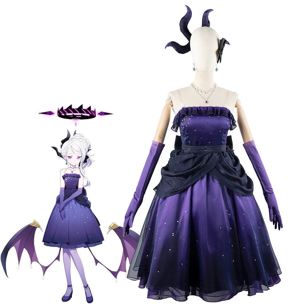 Blue Archive Hina Purple Dress Anime Cosplay Costume for Fans - Halloweez