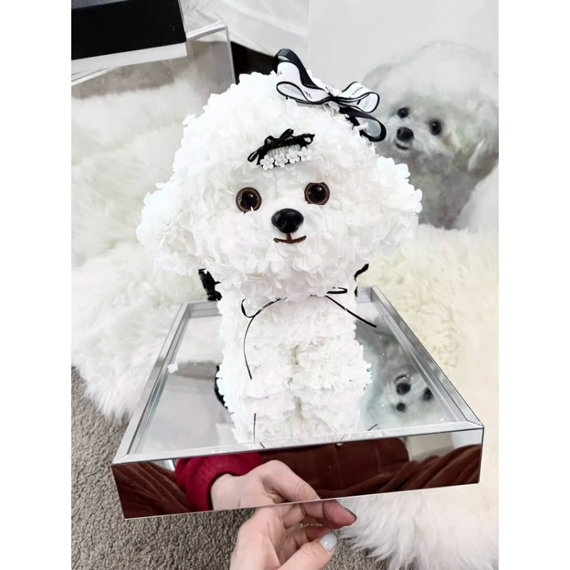 Caja de regalo con figura de cachorro de bichón maltés de Halloween: regalo de Navidad ideal para novia o mejor amiga