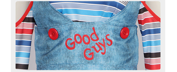 Chucky Ghost Return Chucky Cosplay Costume for Halloween Horror Doll Overalls Performance