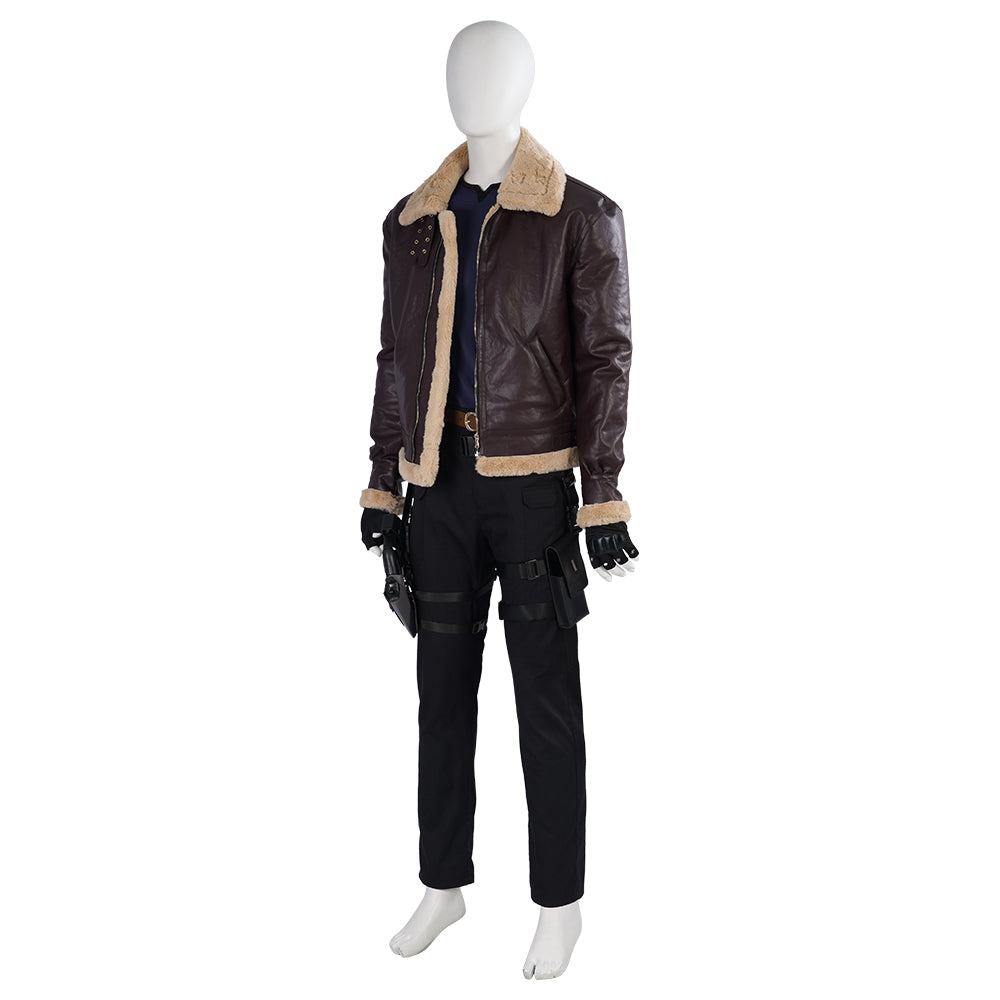 Halloweez Resident Evil 4 Leon Cosplay Costume - Men's Full Set for Halloween & Gaming Parties