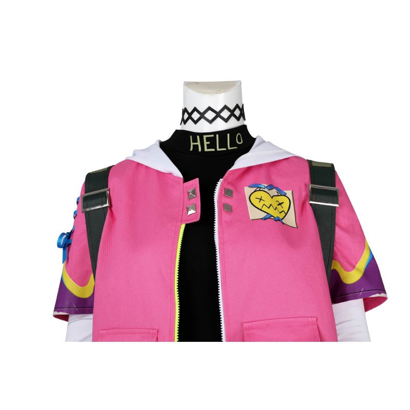 Halloweez Clove Cosplay Outfit - Pink Coat, Shirt, Pants for Women's Game Suit