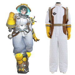 Costume de cosplay climatologue d'Halloween - Ensemble complet de combinaison blanche élégante pour femme