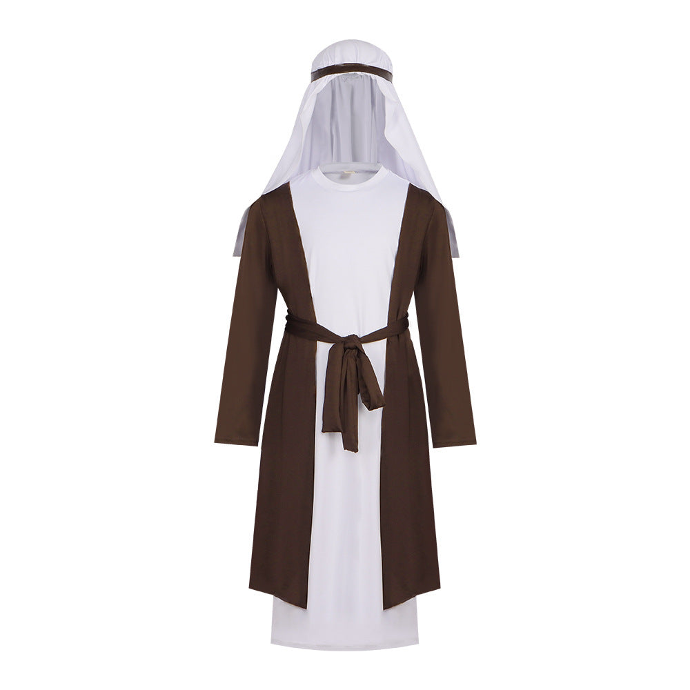 Arabic Cosplay Costume Middle East Dubai Shepherd Elder Halloween Party Outfit - Halloweez