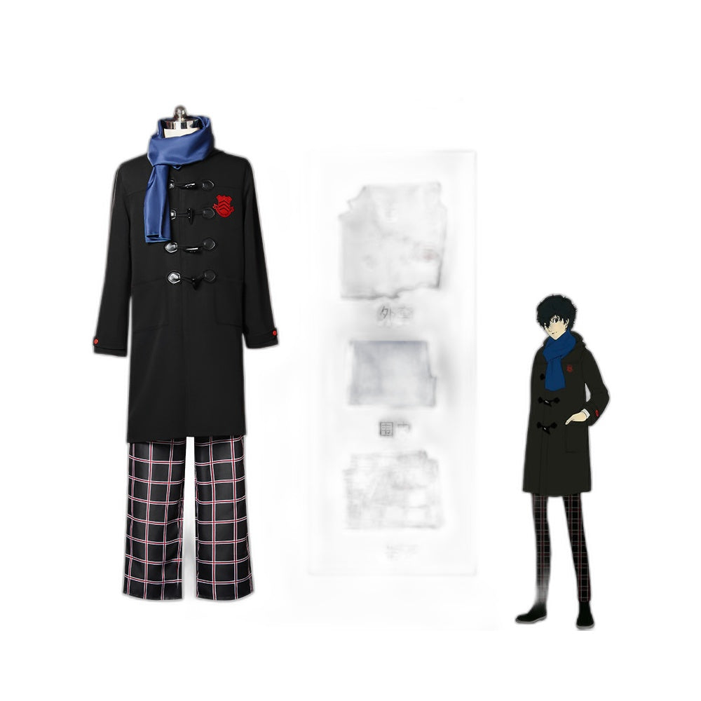 Persona 5 Akira Kurusu Winter Cosplay Costume Wool Coat Daily Wear Cosplay Outfit - Halloweez