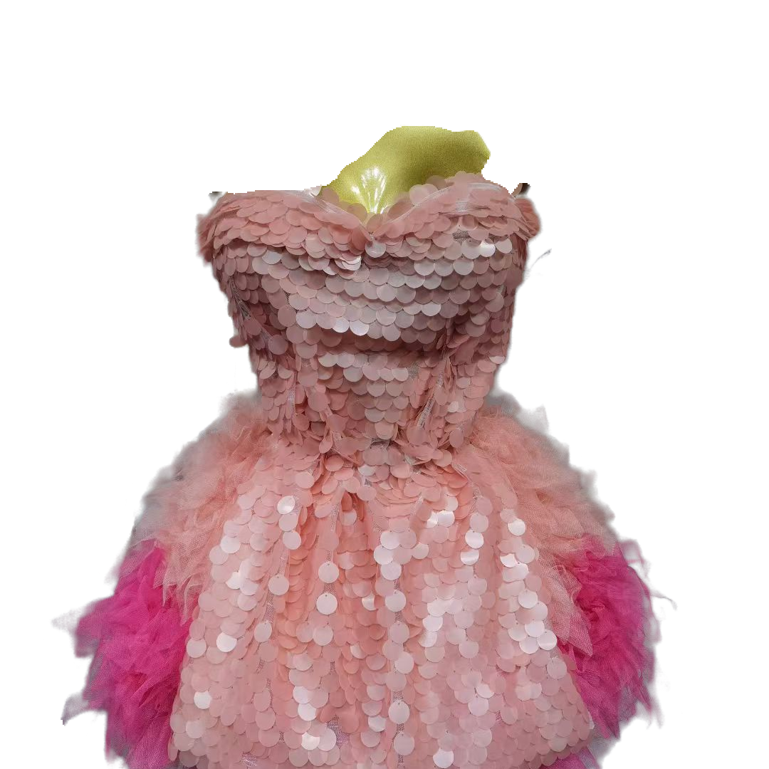 Pink Tulle Princess Dress Spring New Pink Mesh Fairy Dress Birthday Party Cosplay Costume Elegant Ball Gown - Halloweez
