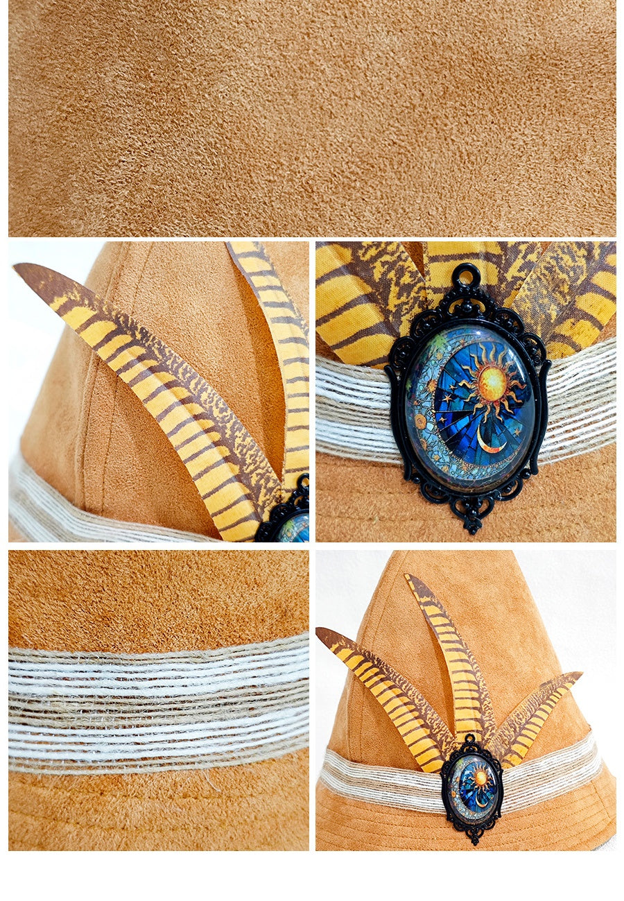 Party Wings Halloween Witch Hat with Feather Decoration - Fashionable and Unique - Halloweez