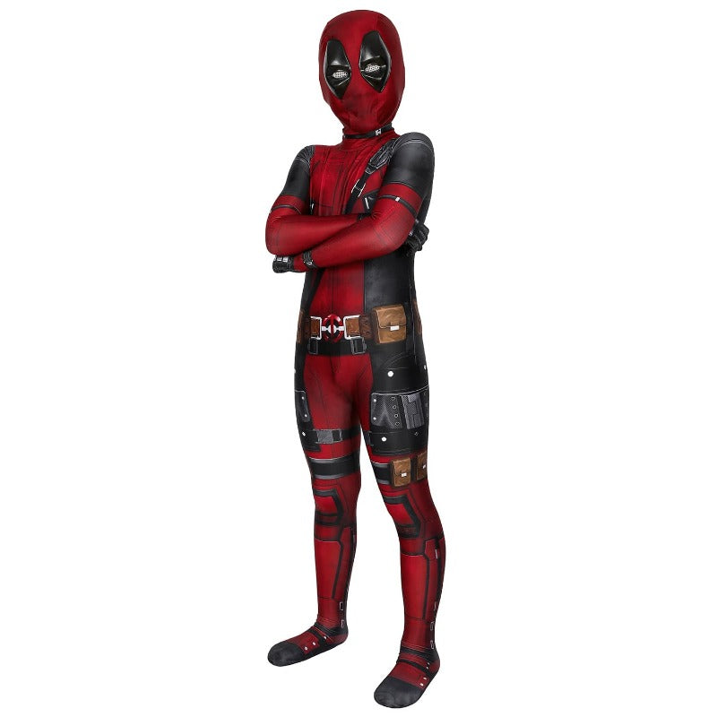 Children's Deadpool Kidspool Costume Jumpsuit Mask - Halloween Party Outfit by Halloweez