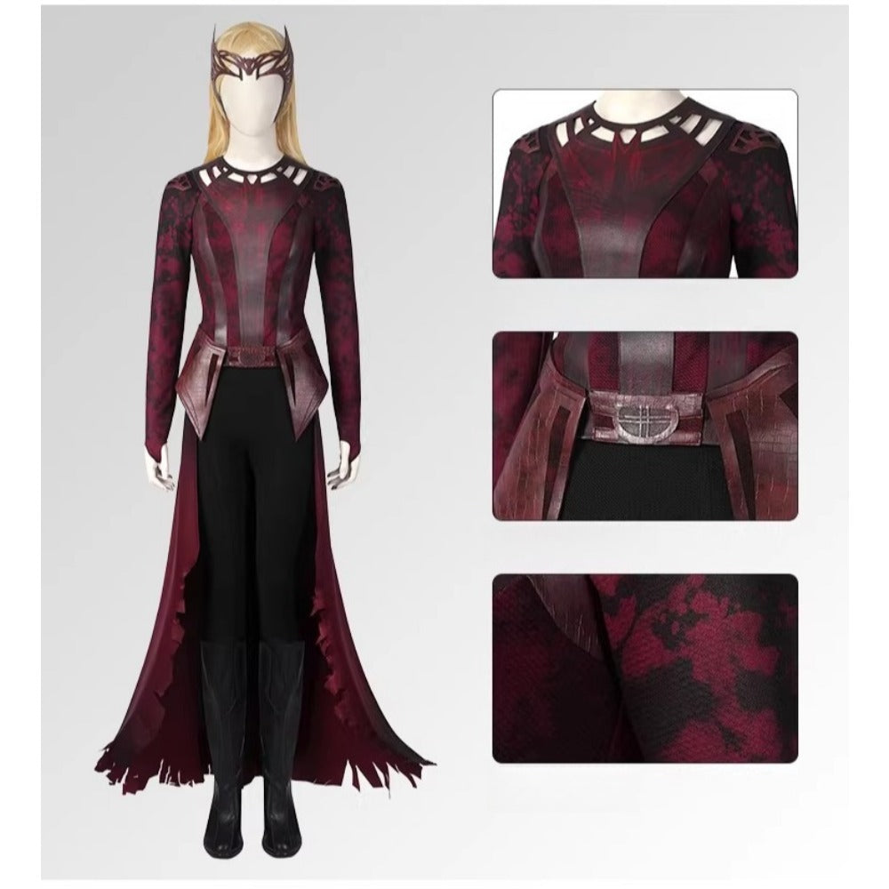 Scarlet Witch Wanda Darkhold Costume Doctor Strange Multiverse of Madness Cosplay Outfit for Halloween - Halloweez