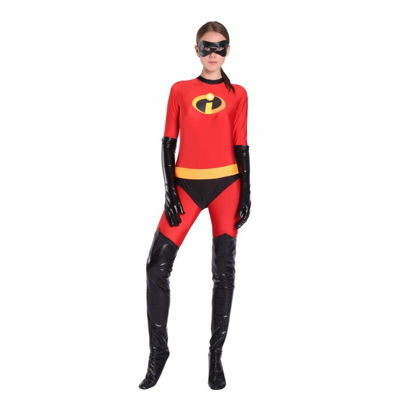 The Incredibles Elastigirl Cosplay Costume Family Halloween Outfit Stretchy Superhero Suit - Halloweez