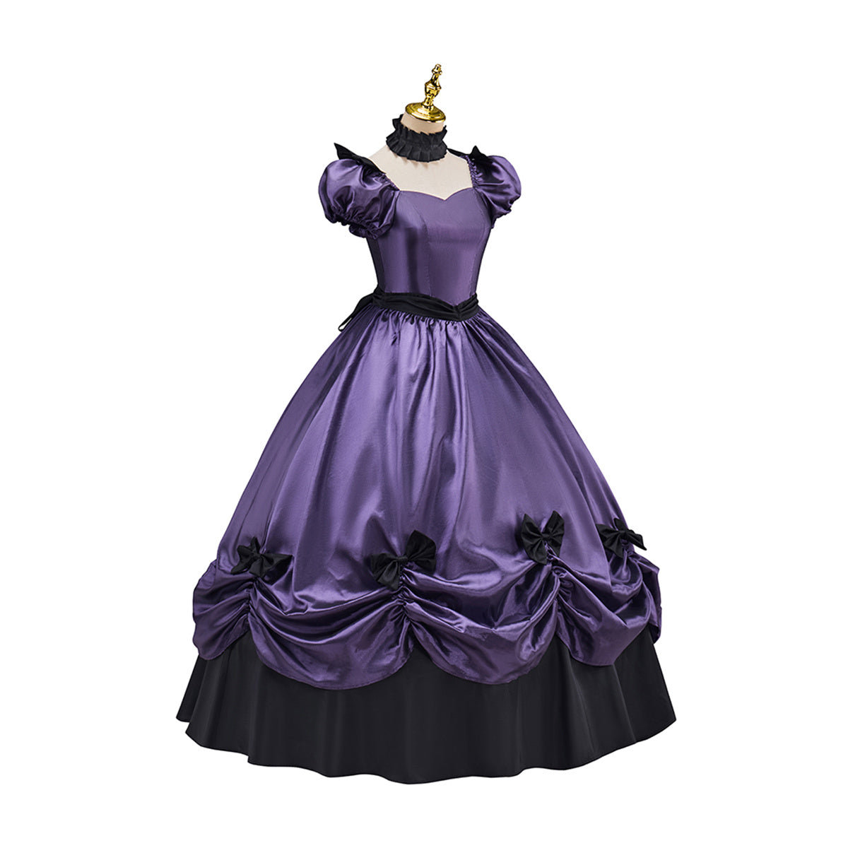 Victorian Dark Purple Skirt with Bow Cosplay Costume - Anime, Game, or Movie Outfit?