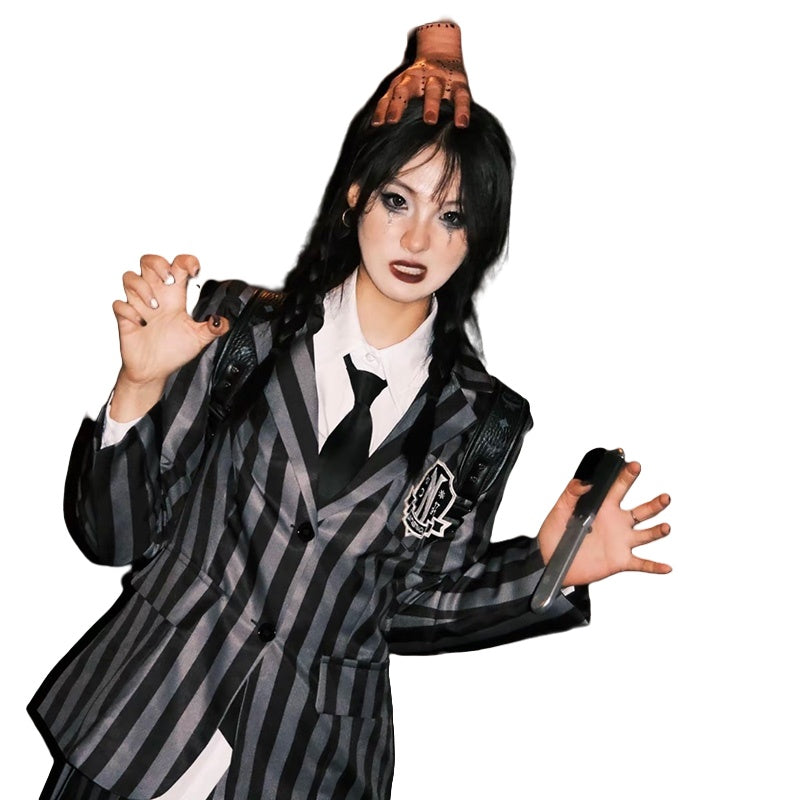 Halloween Wednesday Addams Cosplay Costume - Women's Adult Clothing - Halloweez