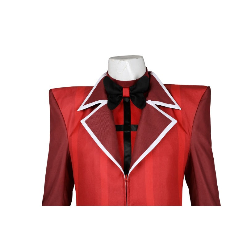 Stylish Red Tuxedo with Black Pants - Men's Anime Costume for Halloween