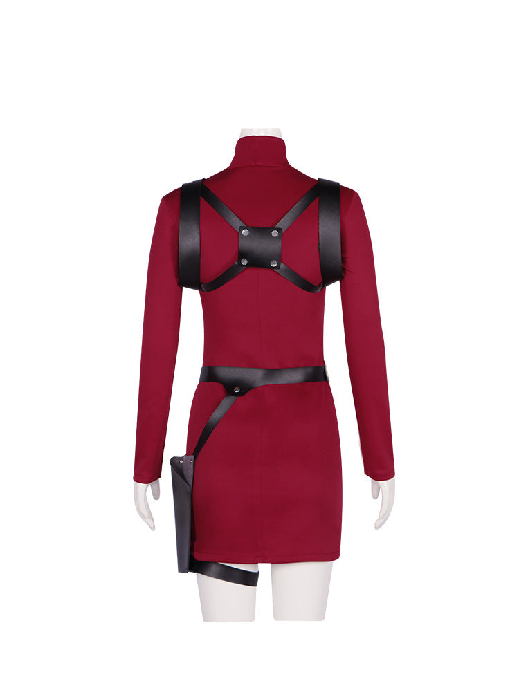Ada Wong Red Long-Sleeved Dress Cosplay Costume for Resident Evil 4 Remake - Game Character Outfit