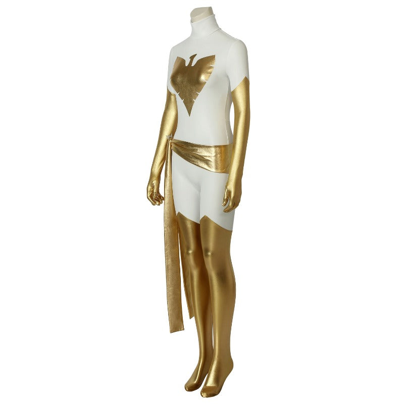 Halloweez X-Men Phoenix Pearl White Spandex Cosplay Costume for Movie Enthusiasts