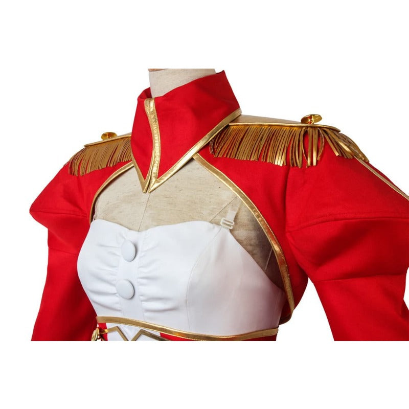 Costume de cosplay Nero Claudius d'Halloween - Robe rouge et blanche pour Noël du Grand Ordre