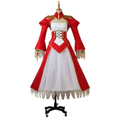 Disfraz de Cosplay de Nerón Claudio para Halloween: vestido rojo y blanco para la Gran Orden de Navidad