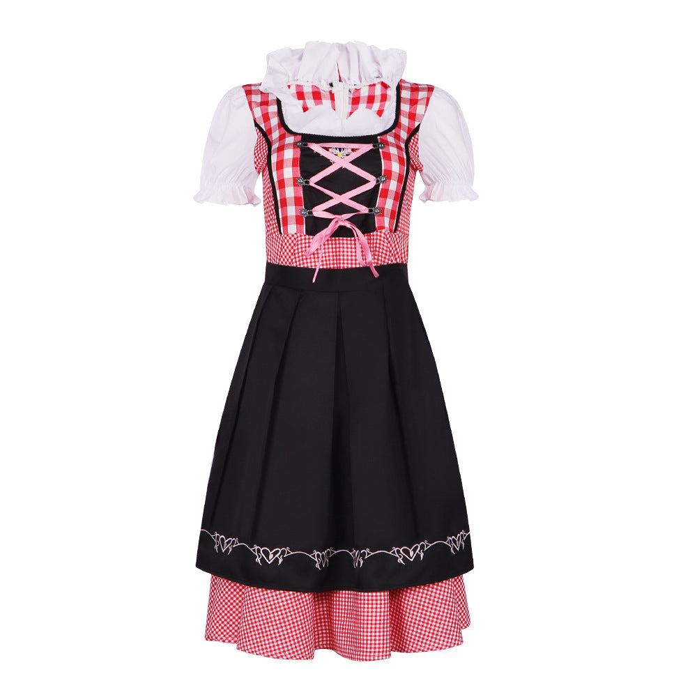 Munich Oktoberfest Maid Outfit Cosplay Costume Bavarian Ethnic Dress Beer Festival Clothing - Halloweez