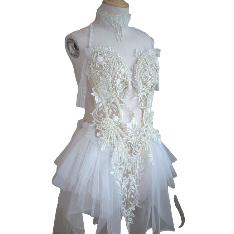 Pearl Bodysuit Exotic Style Fairy Angel Dress for EDC and Cosplay - Halloweez