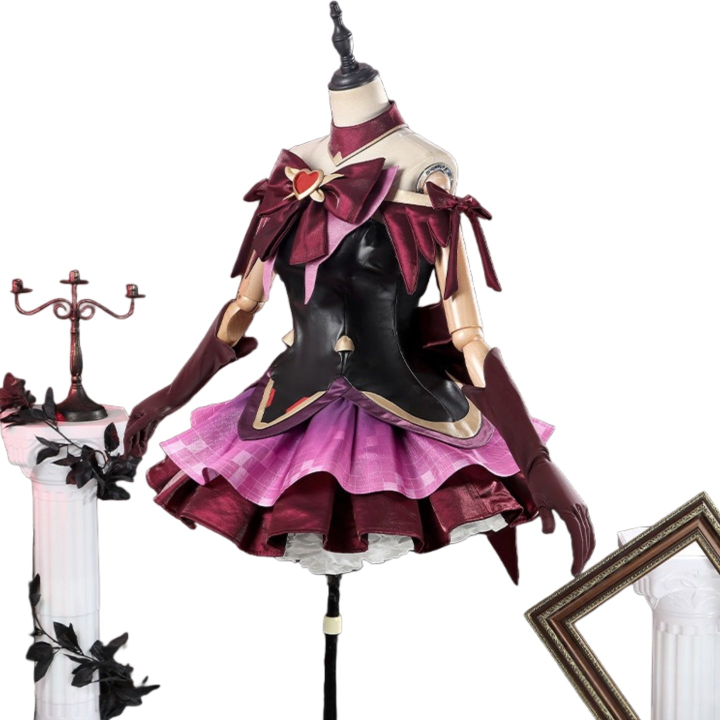 Overwatch Juno Mythic Skin Cosplay Costume - Black Red Magical Girl Dress