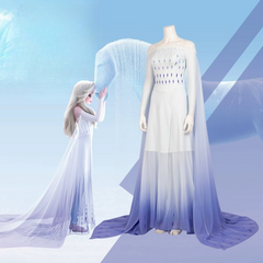 Elsa Frozen 2 Cosplay Princess Dress,Custom Size for Halloween & Comic‑Con