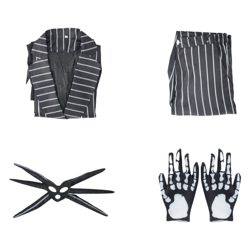 The Nightmare Before Christmas Jack Skellington Cosplay Costume Full Set for Men Halloween Christmas Party - Halloweez