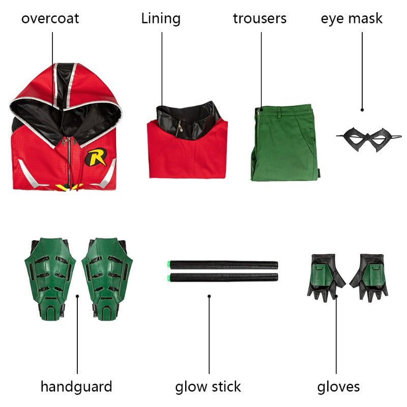 Halloweez Robin Cosplay Costume - The Ultimate Halloween Carnival Suit