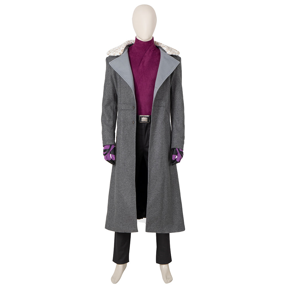 Adult Men's Halloweez Superhero Cosplay Costume, Long Trench Coat with Headgear, Fantasy Halloween Outfit