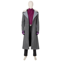 Costume de super-héros d'Halloween pour homme adulte, trench-coat long avec couvre-chef, tenue d'Halloween fantastique