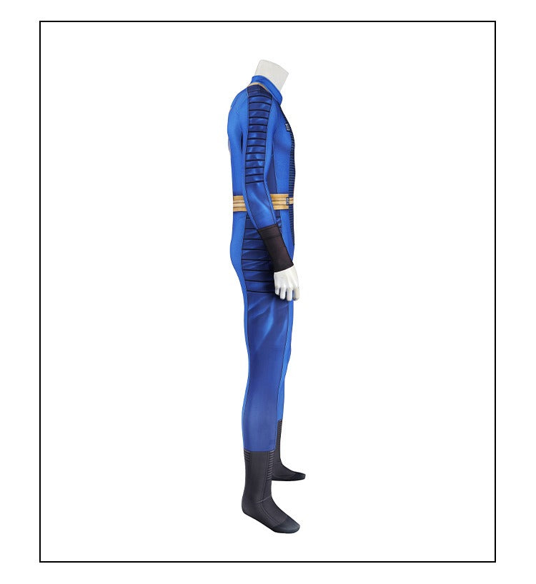 Male Vault Jumpsuit Cosplay from Fallout TV Series, Slim Fit Stretch Bodysuit for Cosplay - Halloweez