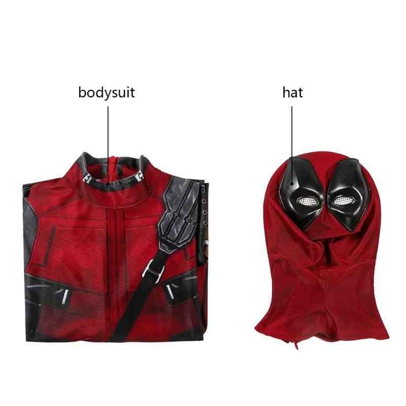 Children's Deadpool Kidspool Costume Jumpsuit Mask - Halloween Party Outfit by Halloweez