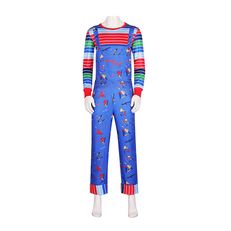 Chucky Child's Play Season 2 Cosplay Costume Horror Doll Overalls Performance Clothing - Halloweez