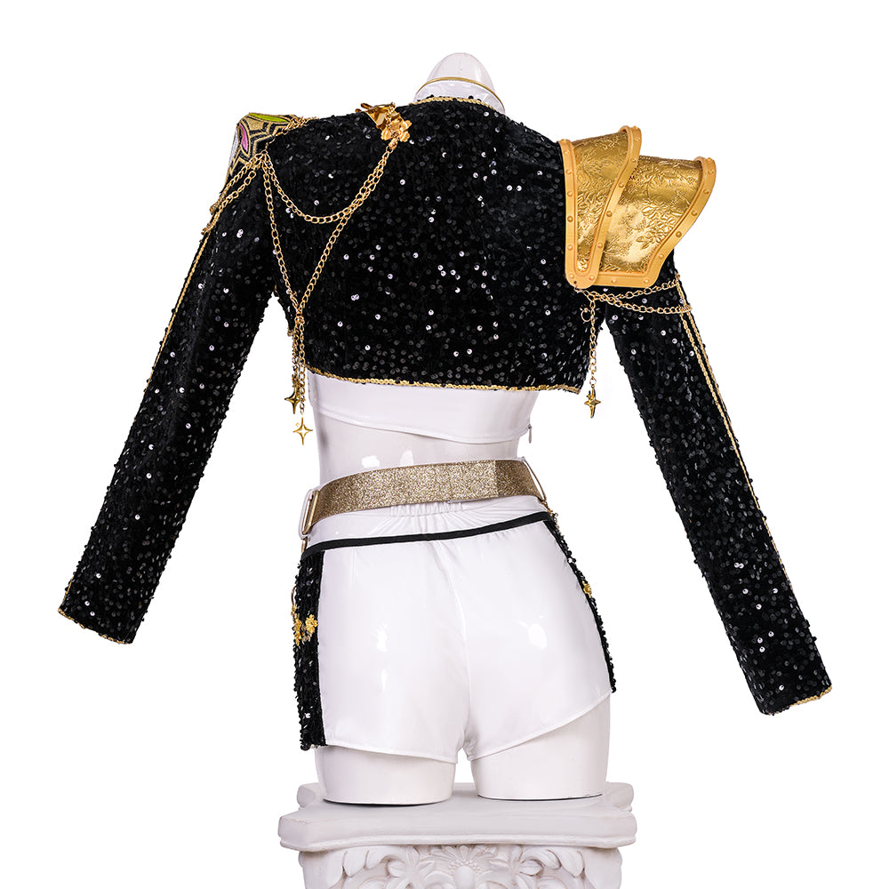 kpop Demon Hunter Girls Rumi Black White Performance Costume - Halloweez
