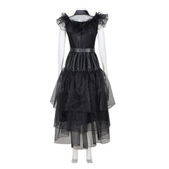 Wednesday Addams Cosplay Dress from The Addams Family TV Show - Perfect for Halloween and Cosplay Events