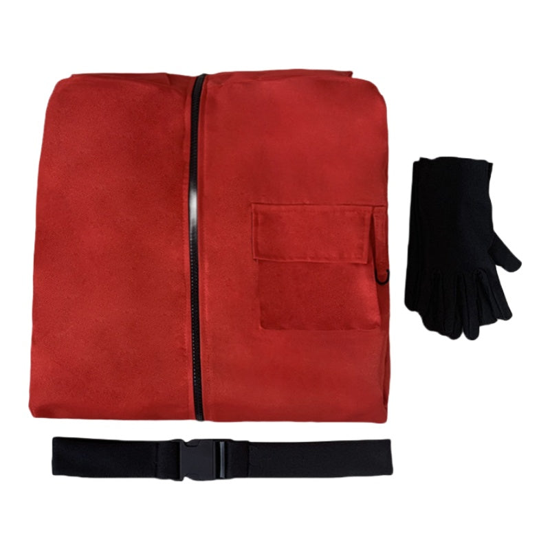 Couple Wearable Hat Jumpsuit Red Workwear Cosplay Costume Performance Outfit Ready Stock Set - Halloweez