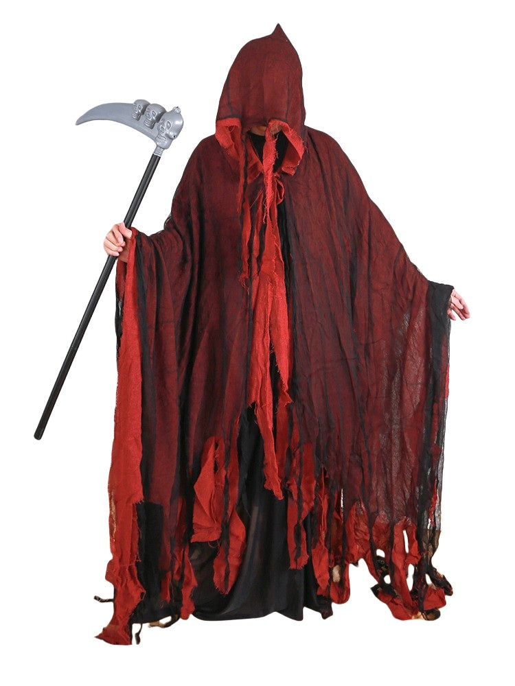 Grim Reaper Witch Cosplay Costume Adult Halloween Cloak Red Death Costume - Halloweez