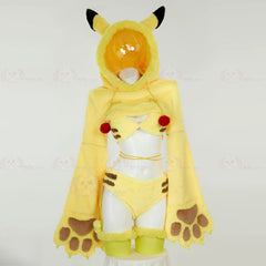 Yellow Electric Creature Furry Cosplay Outfit,Custom‑Made,Anime Con & Halloween