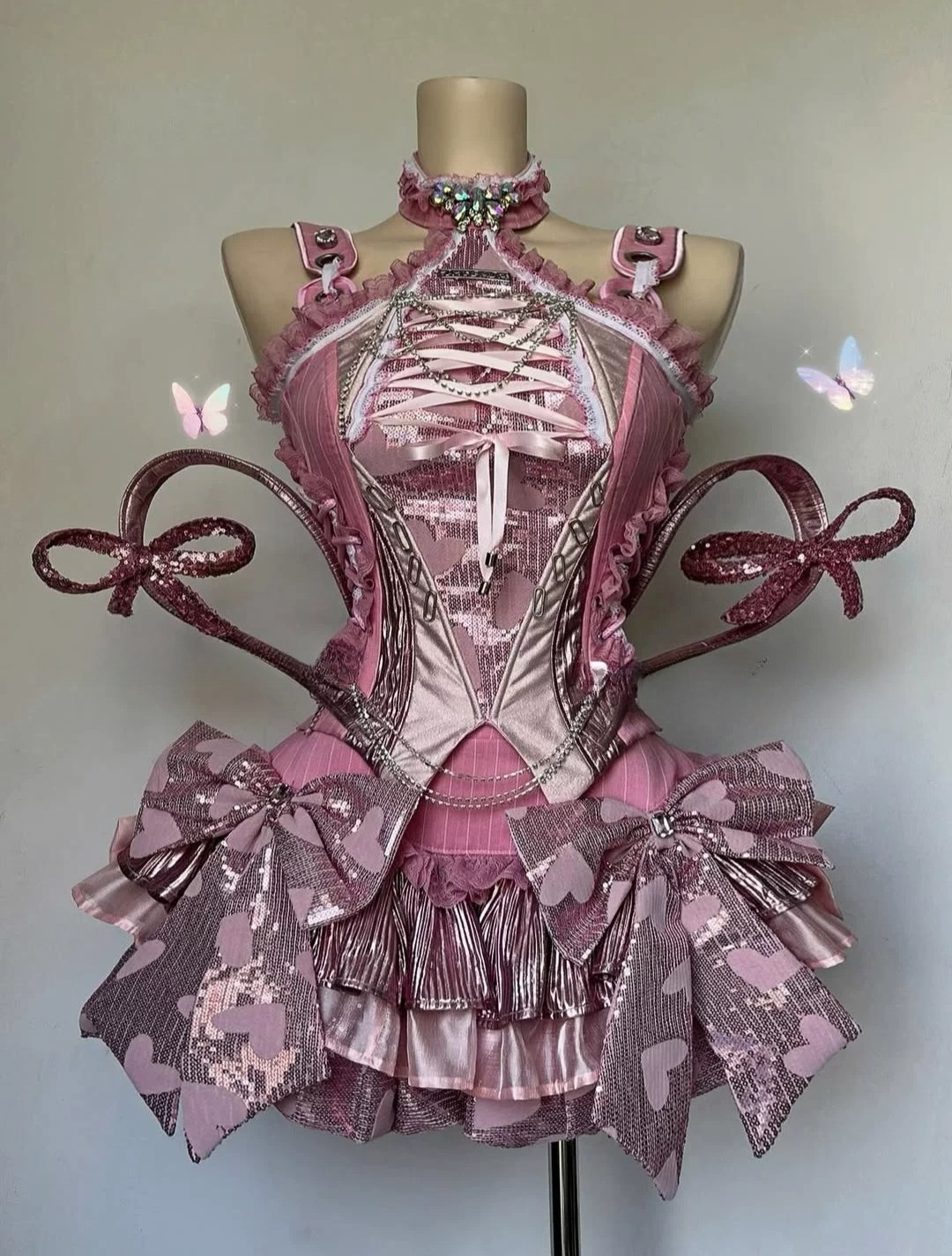 Code Geass Euphemia Cosplay, Custom Dark Rock Pink Fanart Outfit for Stage & Halloween