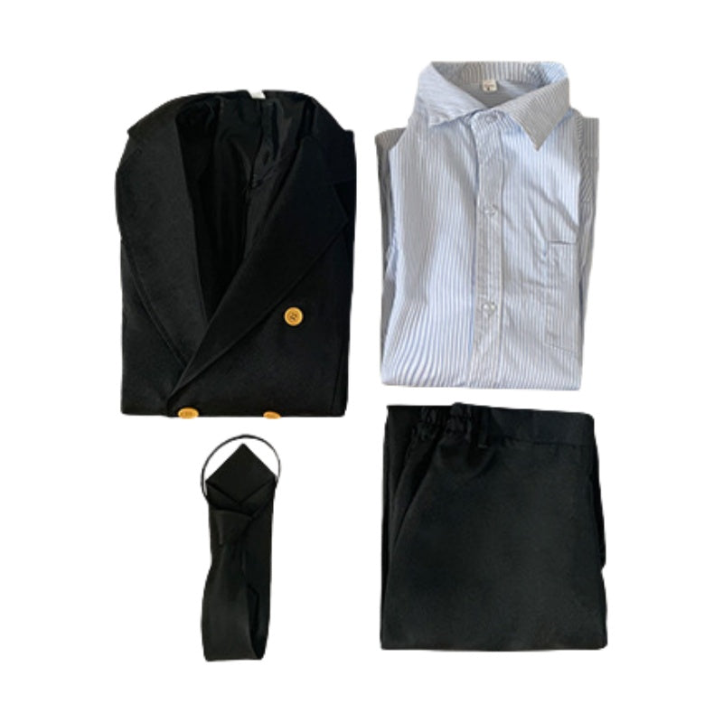 One Piece Sanji Cosplay Costume Black Suit Full Set for Anime Fans - Halloweez