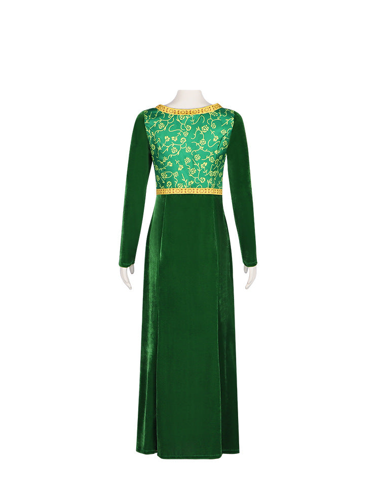 Monster Shrek Cosplay Costume Princess Fiona Green Dress Role Play Costume for Cosplay Performance - Halloweez