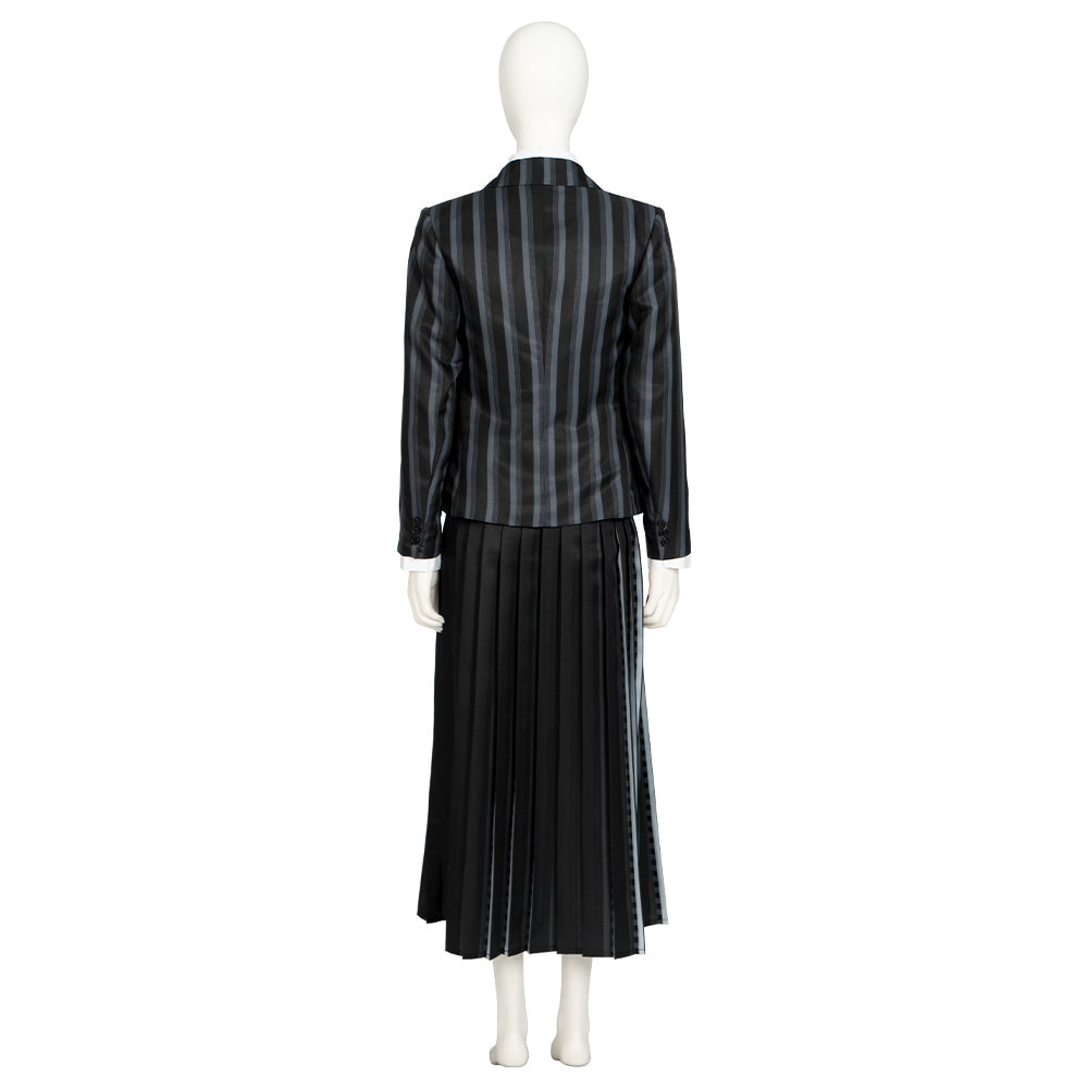 Conjunto de uniforme escolar de 5 piezas para niñas inspirado en Los Addams de Halloween Wednesday para Halloween y fiestas