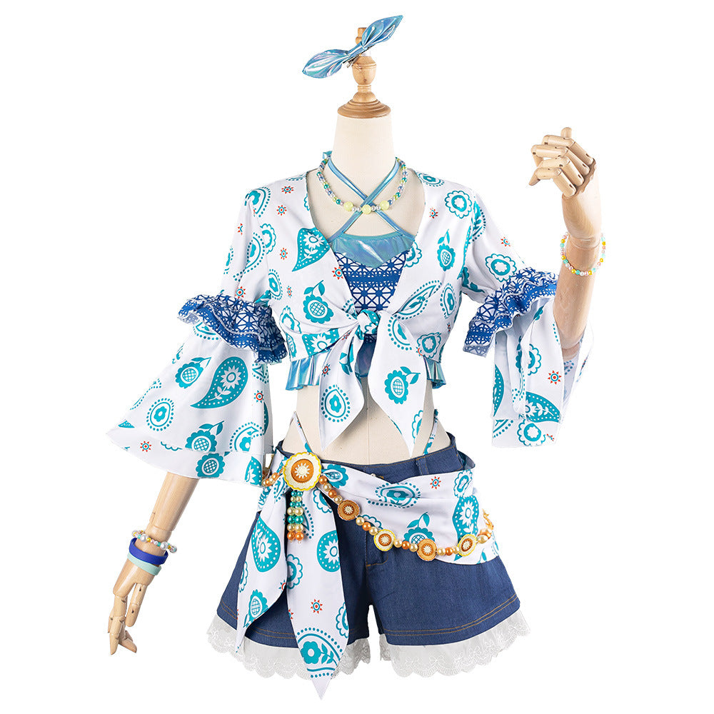 LoveLive Nijigasaki High School Idol Club Sayaka Murano Tsumugi Yuu Summer Girl Outfit Cosplay Costume - Halloweez