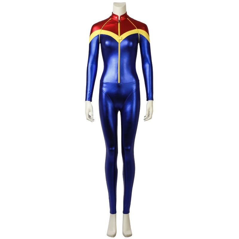 Halloweez Captain Marvel Cosplay Costume - Avengers Themed Jumpsuit for Halloween