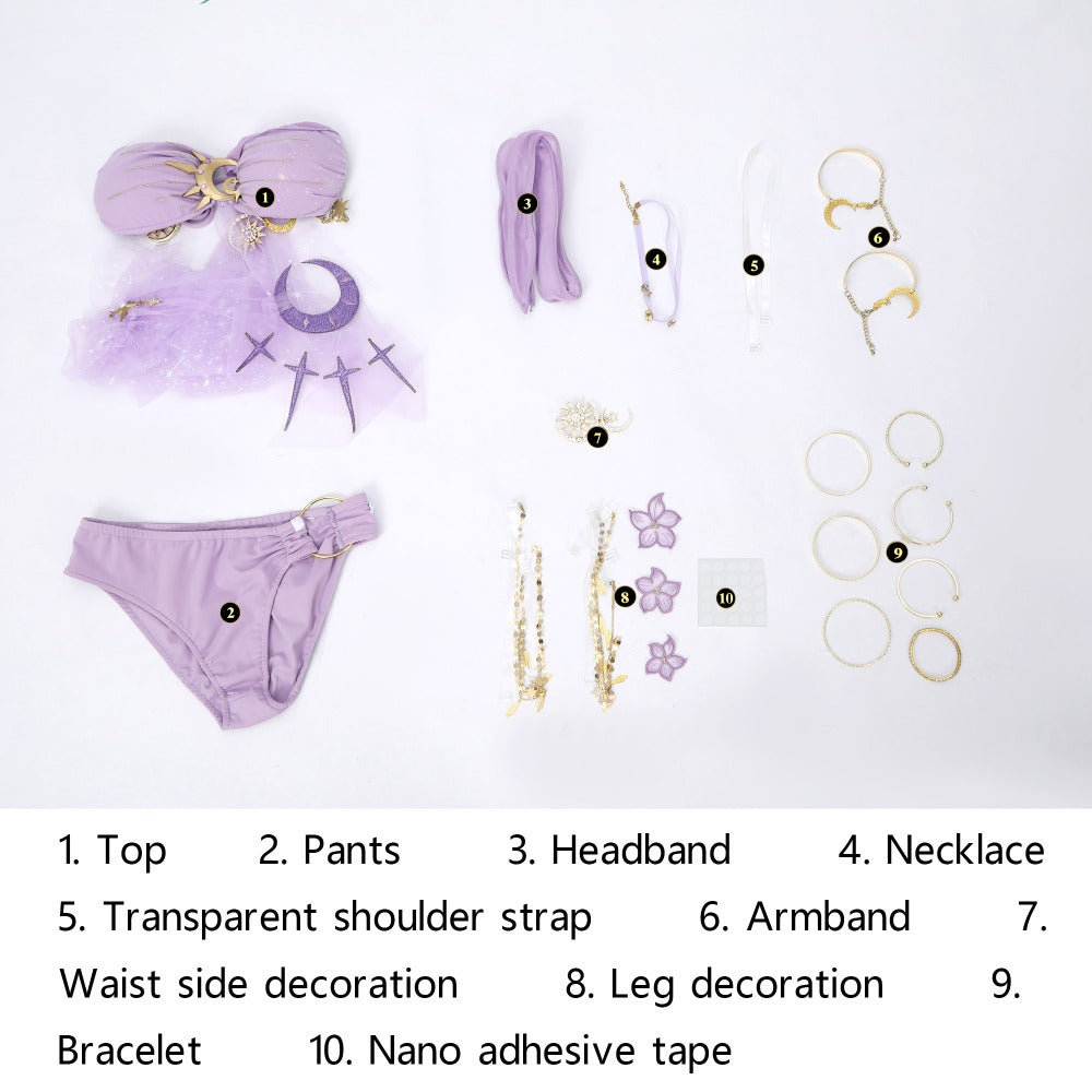 Naraka: Bladepoint Xi La Aurora Summer Night Cosplay Costume for Women - Halloweez