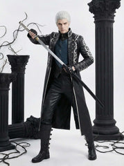 Devil May Cry 5 Vergil Cosplay Trench Coat, Men Full Set Halloween Cosplay Costume for Game Character Outfit - Halloweez