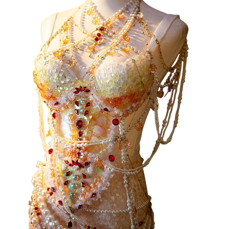 Koi Gradient Handmade Mermaid Princess Performance Costume for Music Shows - Halloweez