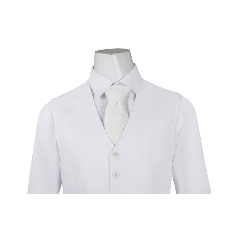 Halloweez Joker 2 Arthur Fleck White Cosplay Costume Full Set - Suit, Shirt, Vest, Pants, Tie