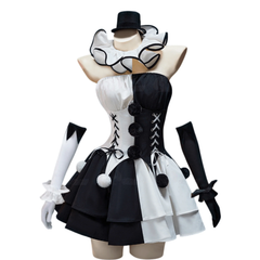 Terrifier Clown Cosplay Costume Custom Black White Dress for Halloween Party