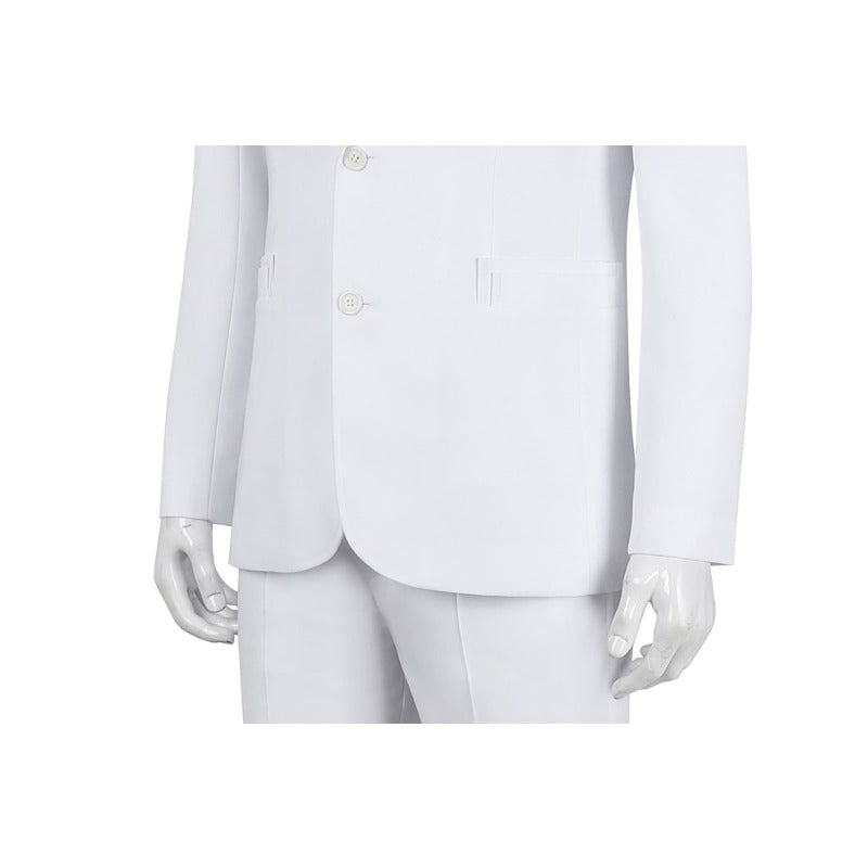 Halloweez Joker 2 Arthur Fleck White Cosplay Costume Full Set - Suit, Shirt, Vest, Pants, Tie