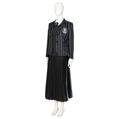 Conjunto de uniforme escolar de 5 piezas para niñas inspirado en Los Addams de Halloween Wednesday para Halloween y fiestas