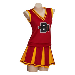 Disfraz de animadora de secundaria roja de Halloween para mujer: atuendo de cosplay perfecto
